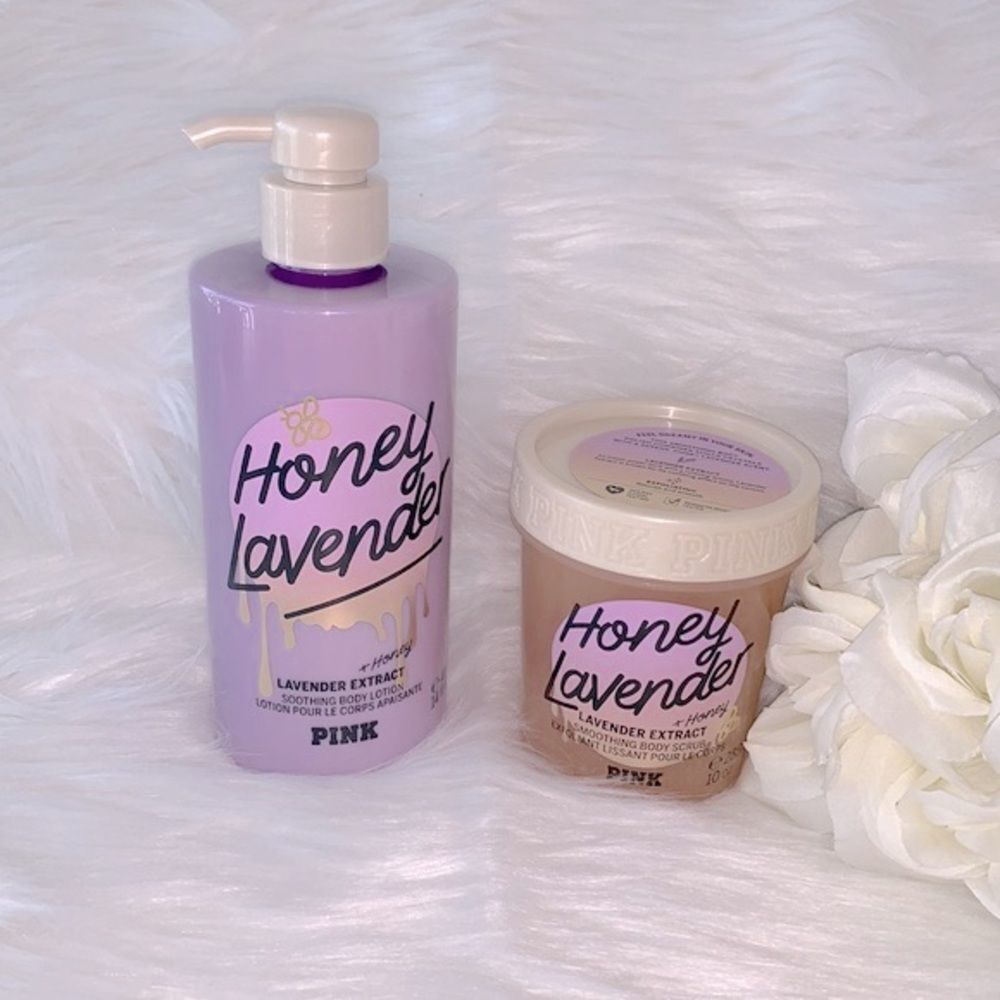 Pink Honey Lavender Body Scrub &  Lotion With Pure Honey and Lavender Ex…